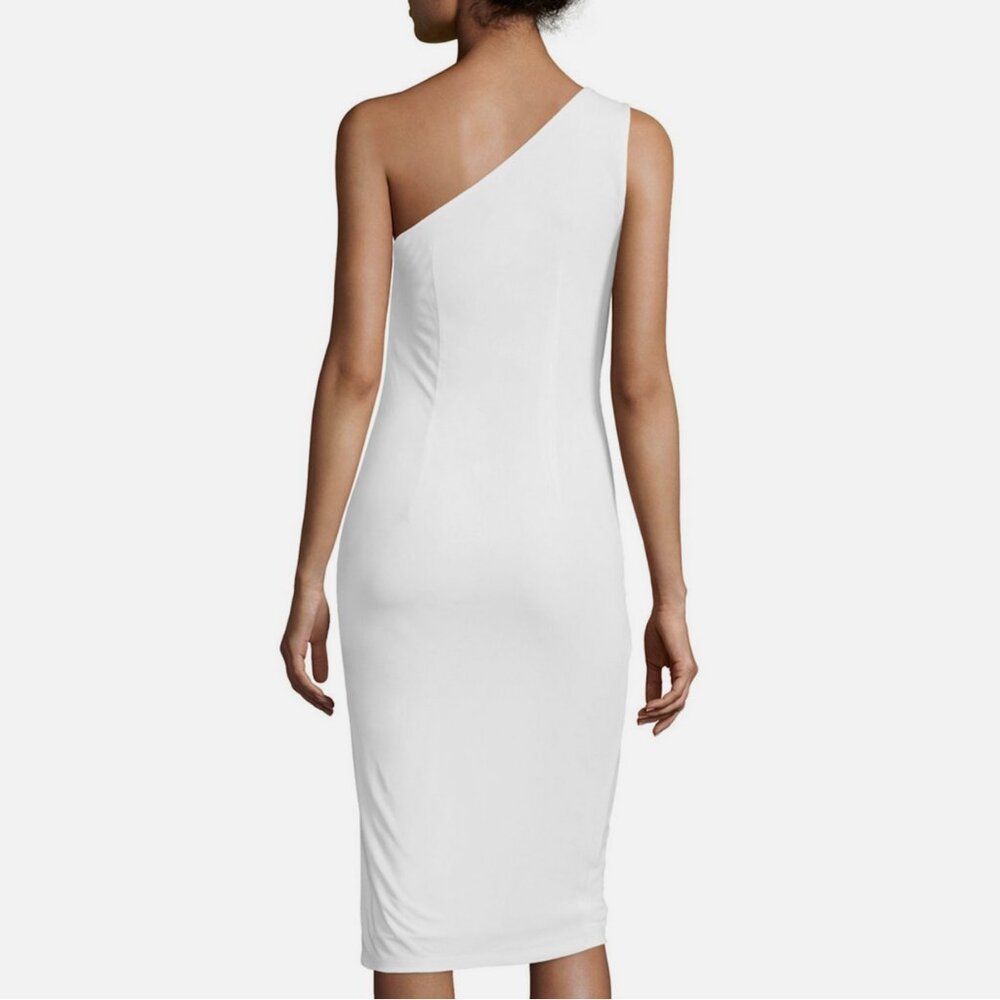 David Meister Ruched Beaded Cocktail Dress - Picture 2 of 3